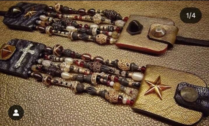 2084【レア】GOLDLEATHER ゴールドレザー ブレスレット保存袋付き