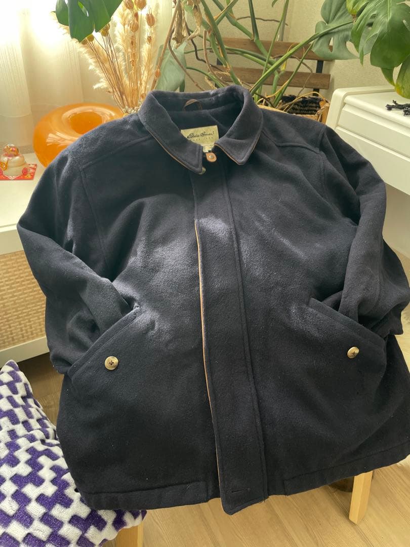 Eddie Bauer USA製80sウールジャケット Lサイズネイビー最終価格