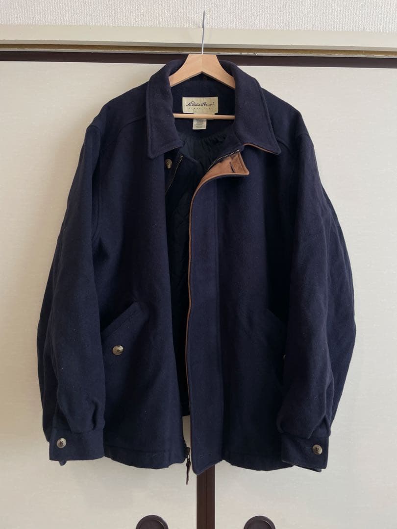 Eddie Bauer USA製80sウールジャケット Lサイズネイビー最終価格