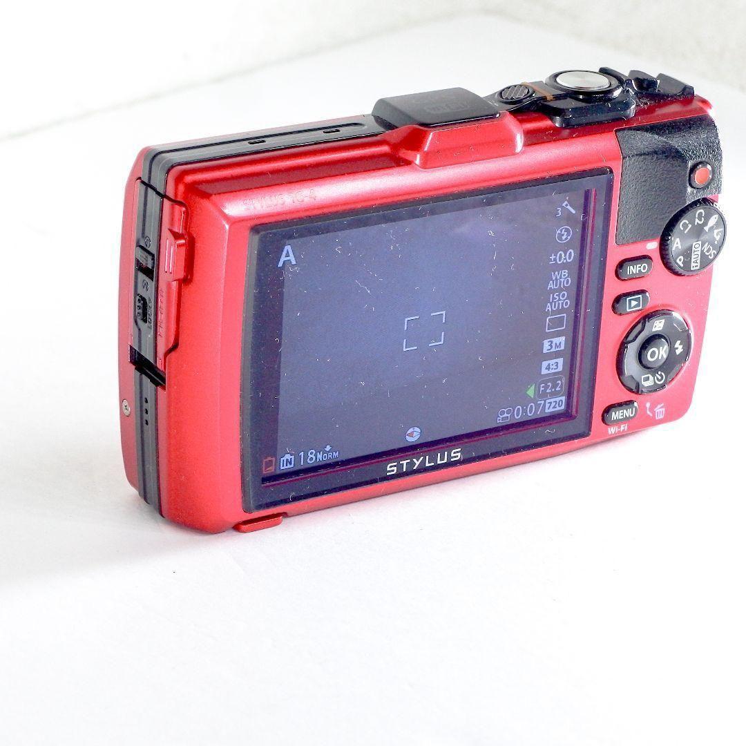 完動極上美品 OLYMPUS オリンパスTOUGH TG-4 社外充電器 レッド