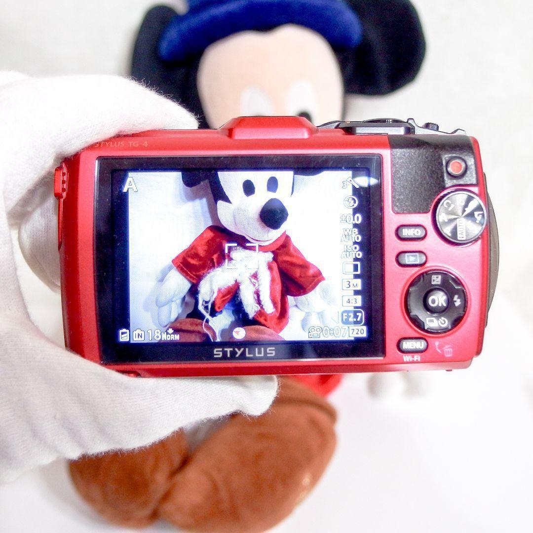 完動極上美品 OLYMPUS オリンパスTOUGH TG-4 社外充電器 レッド