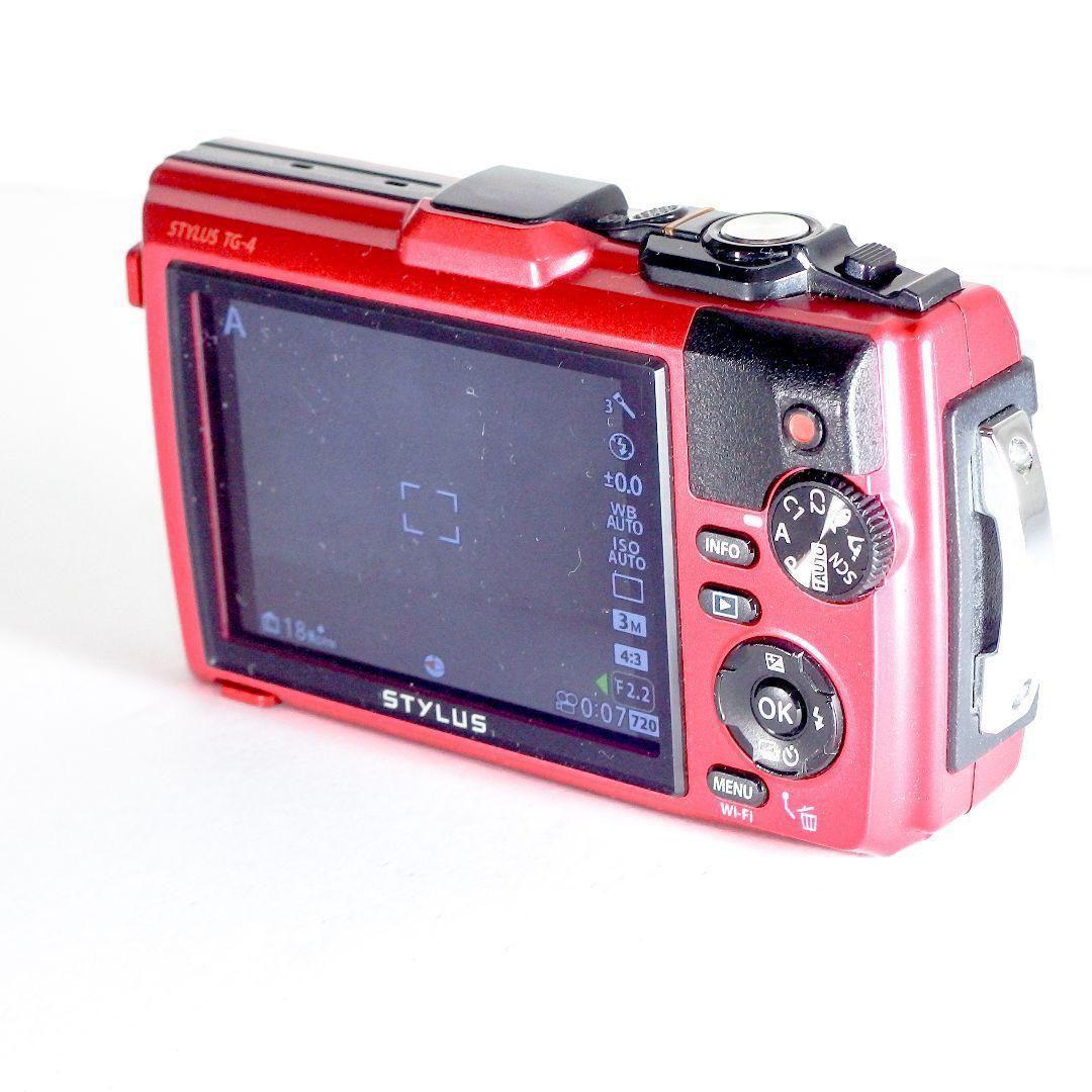 完動極上美品 OLYMPUS オリンパスTOUGH TG-4 社外充電器 レッド