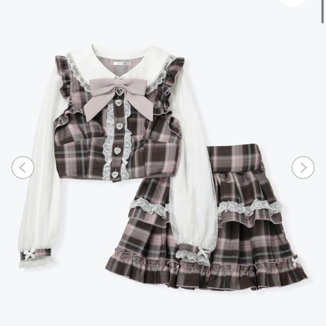 NOEMIE ハートレイヤード風ティアードセットアップ ワンピース 量産型