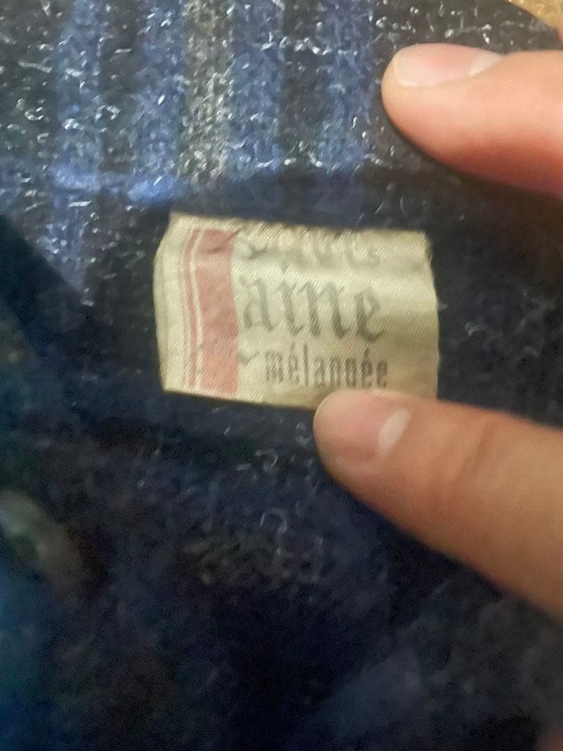 1960s フランス　ビンテージ　開襟　ウールシャツ　ボックス　希少