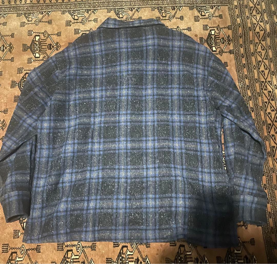 1960s フランス　ビンテージ　開襟　ウールシャツ　ボックス　希少