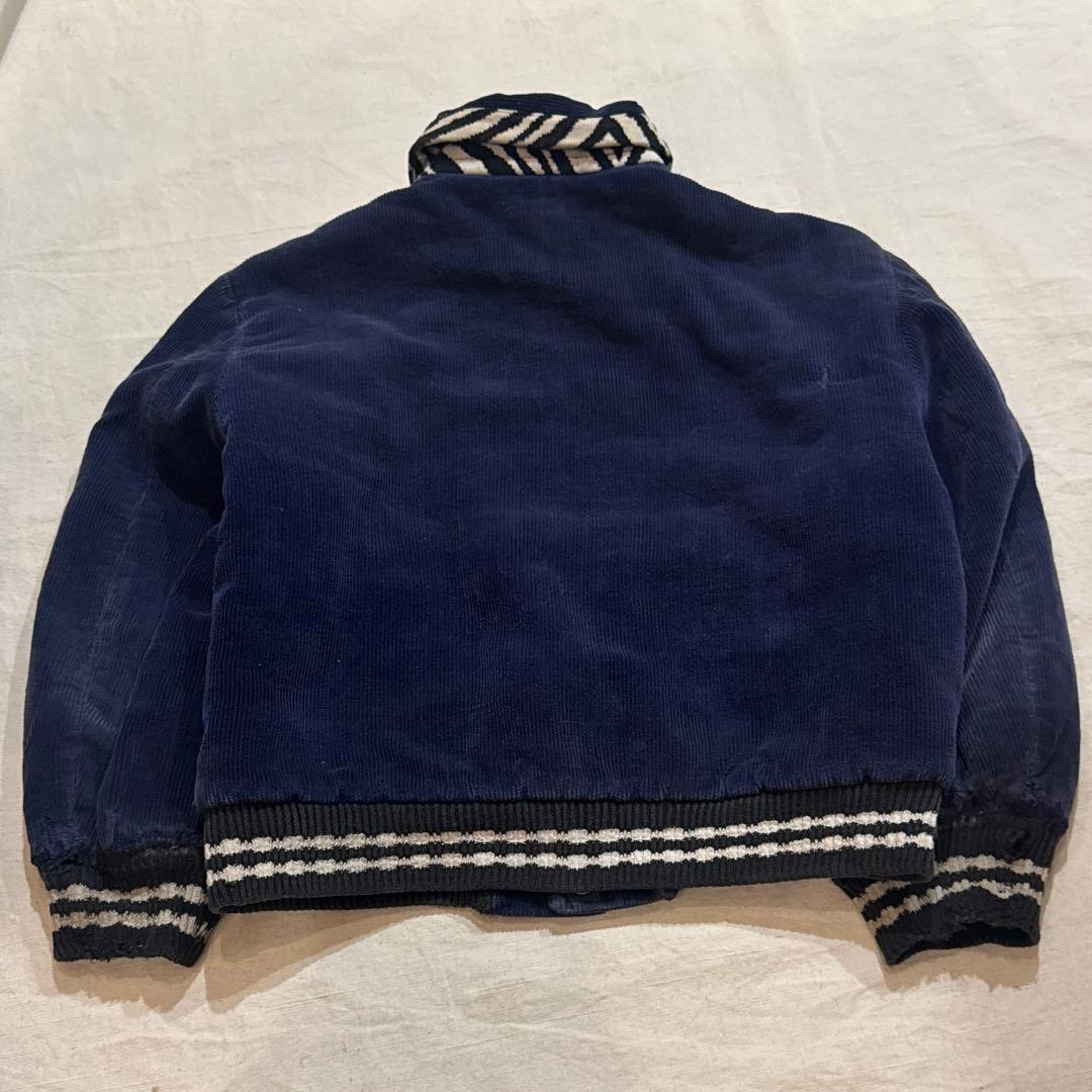 50s VINTAGE コーデュロイ アニマル ゼブラ ジャケット 短丈 ナス紺