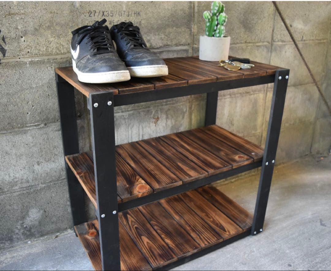 シューズラック　男前　インテリア　インダストリアル　テレビボード　靴収納