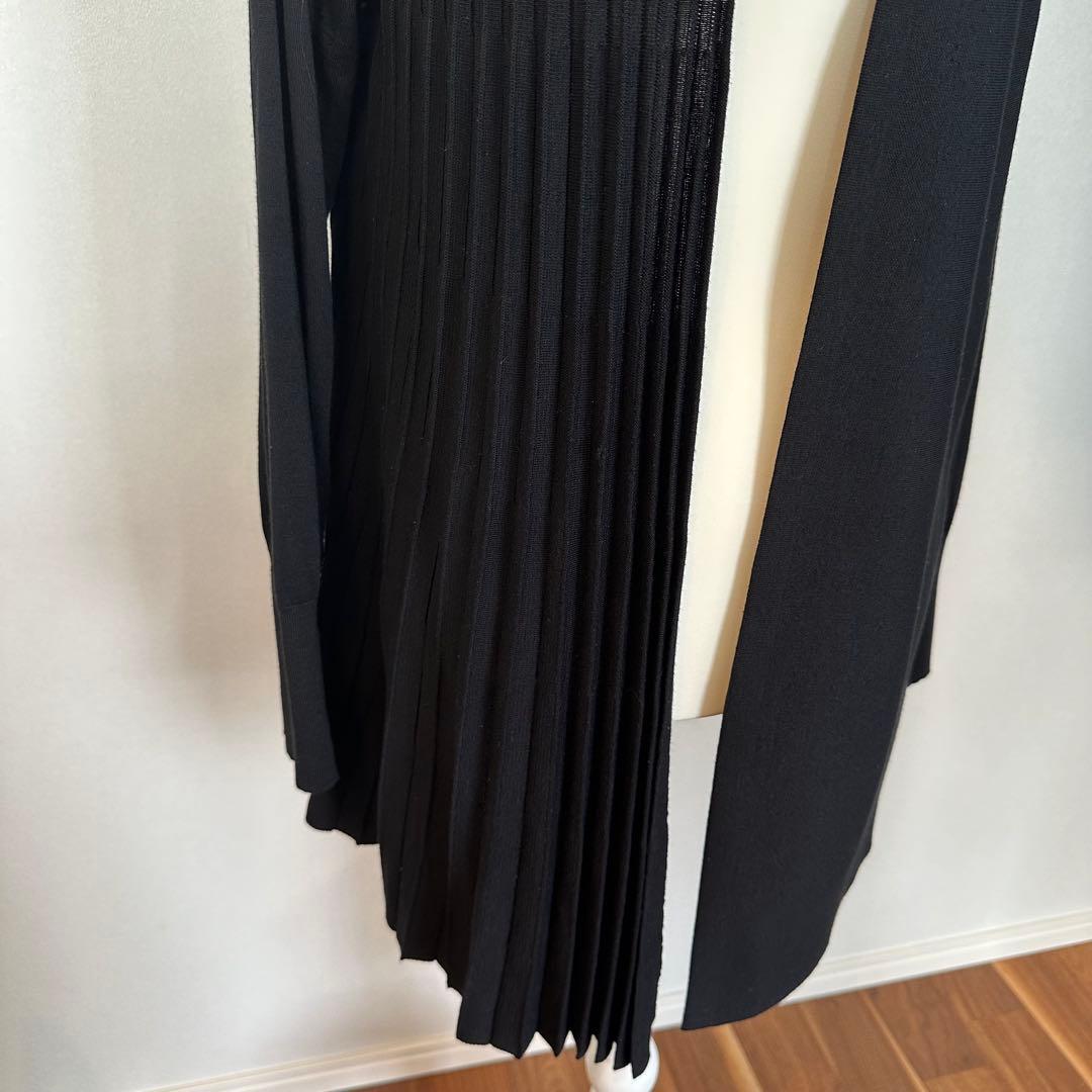 ★サルヴァドーレ フェラガモ★ウールシルクロングカーディガン 黒 ベルト付