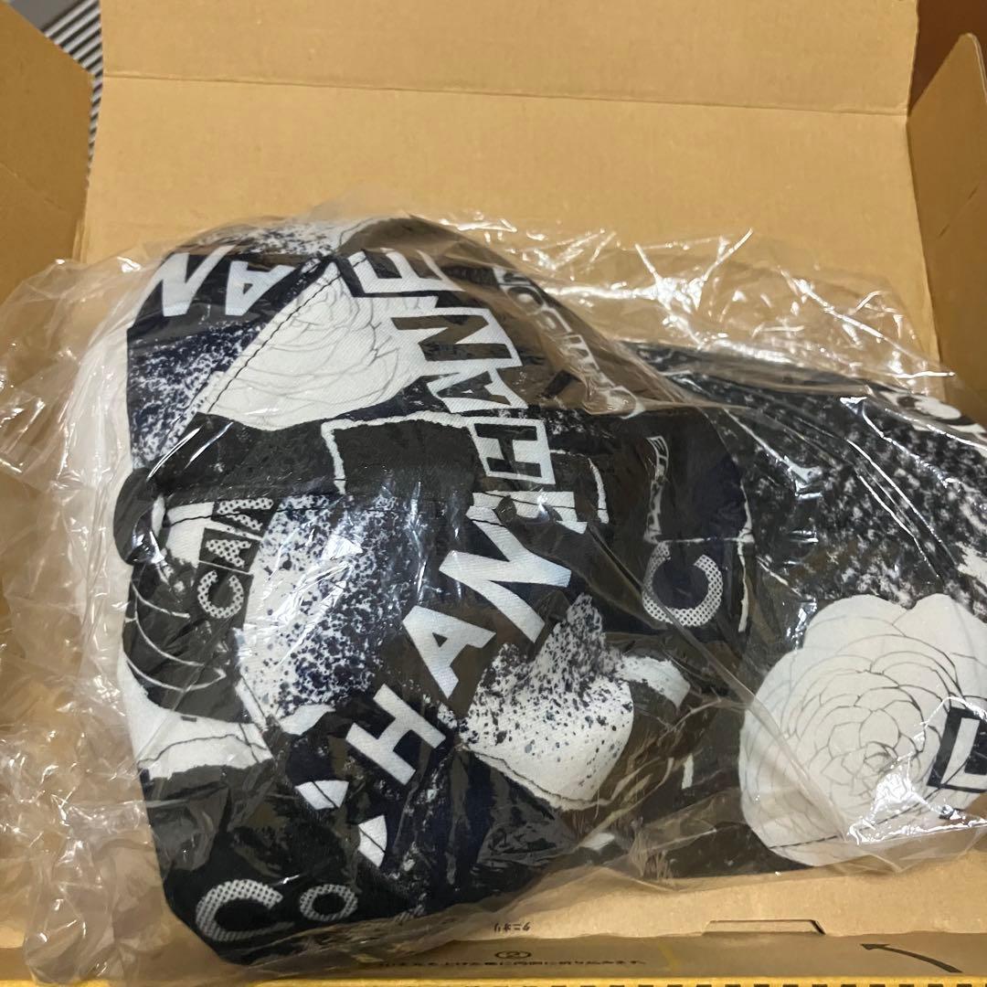 CHANEL シャネル ロゴ スナップボタン キャップ ネイビーブラック