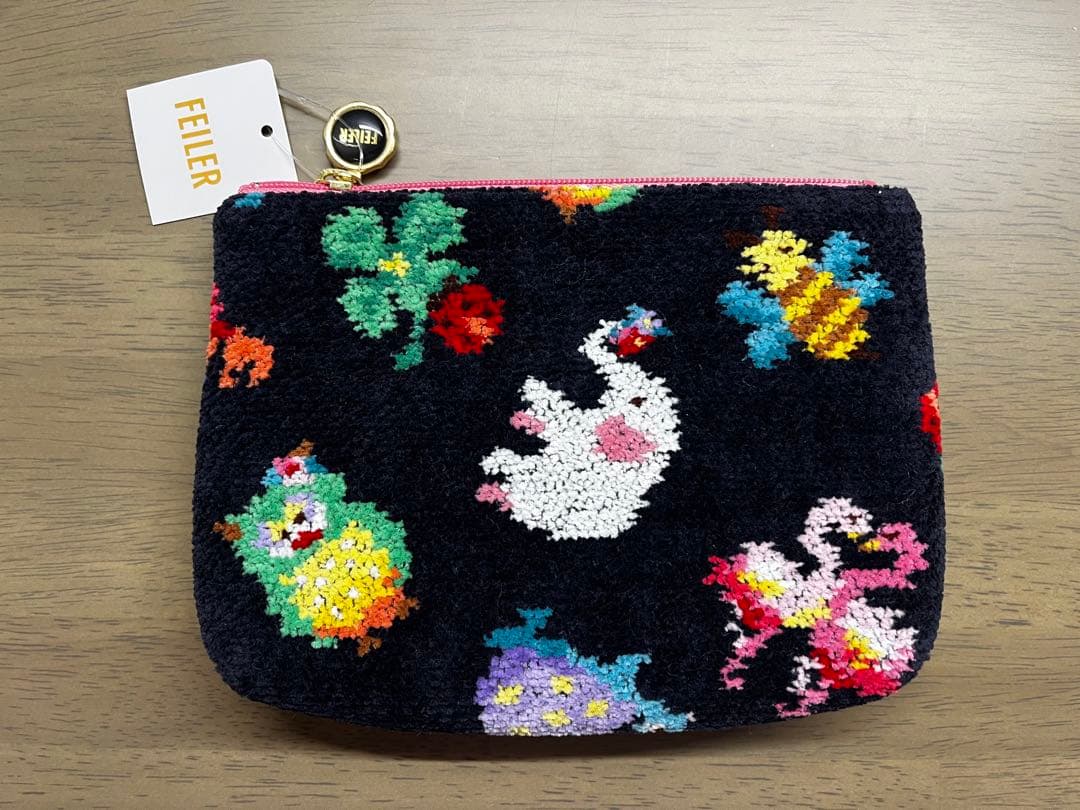 FEILER 神崎恵さん×フェイラー　ファンキーフォーチュン　ポーチ　ネイビー