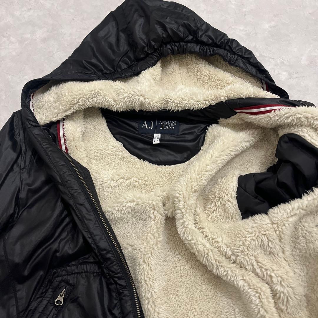 ジャケット・アウター ARMANI JEANS Hooded Bomber Fur Jacket