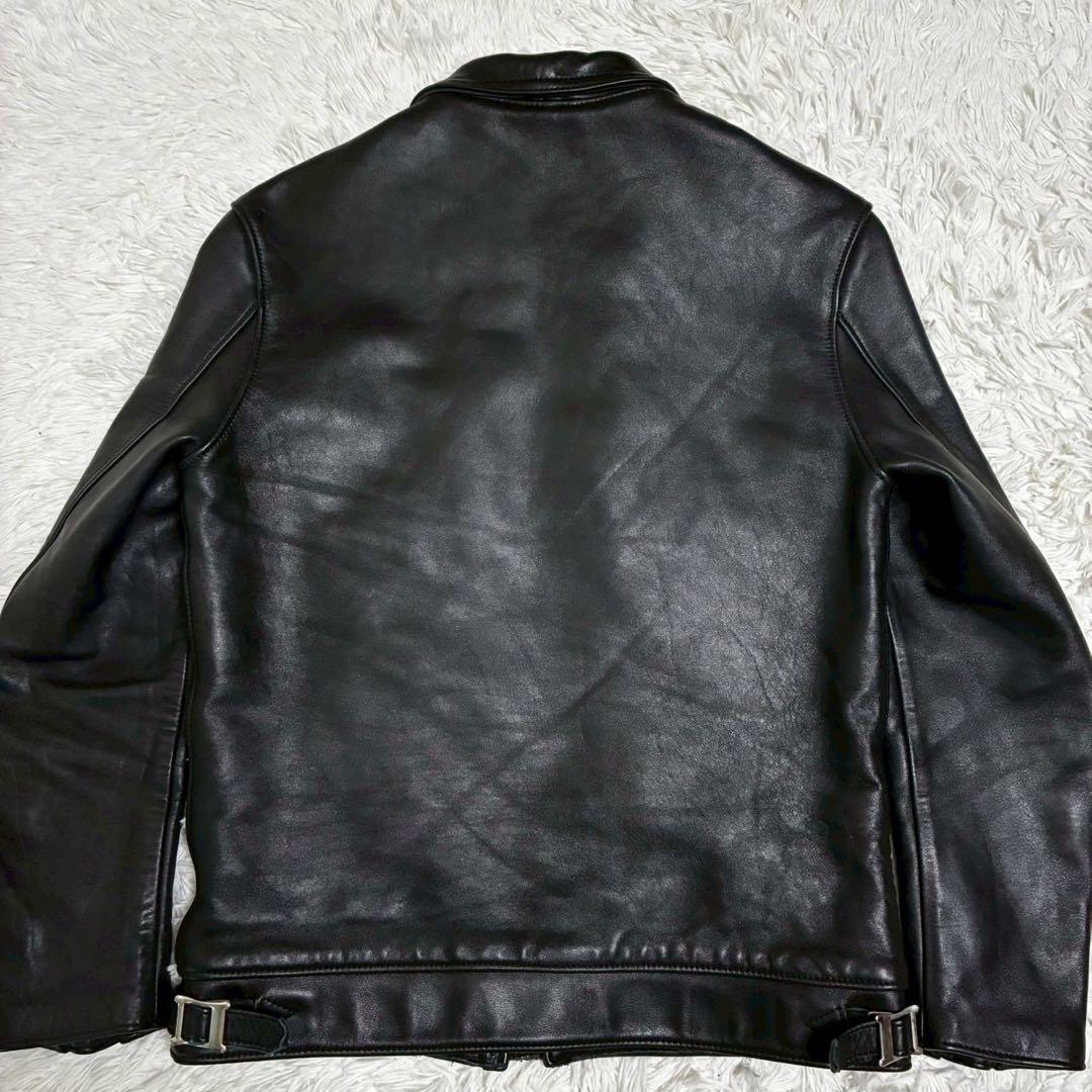 美品　666　ライダースジャケット　カウレザー　キルティング　黒　極暖　日本製