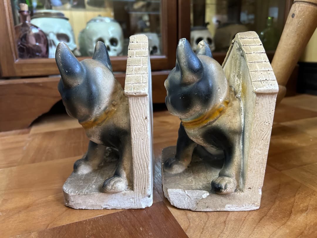 ビンテージ チョークウェア フレンチブルドッグ ブックエンド Bulldog