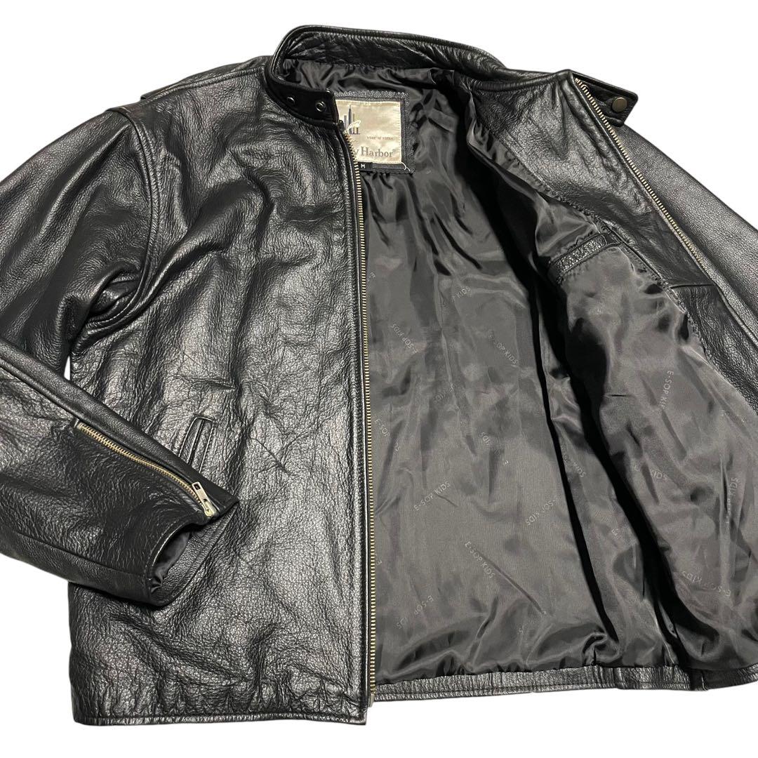 極美品【Misty Harbor】リアルレザーシングルライダースジャケット 黒M