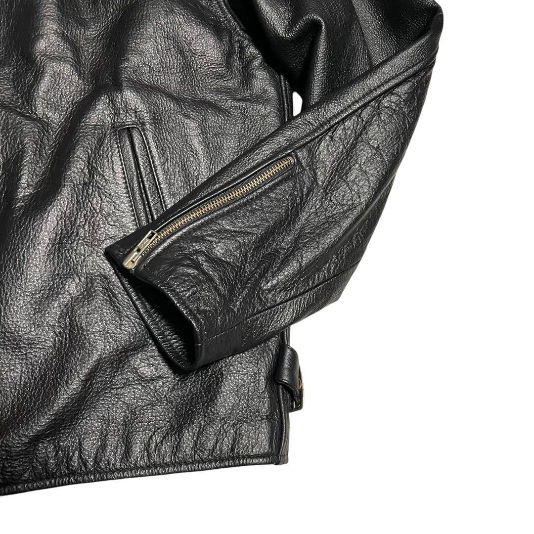 極美品【Misty Harbor】リアルレザーシングルライダースジャケット 黒M