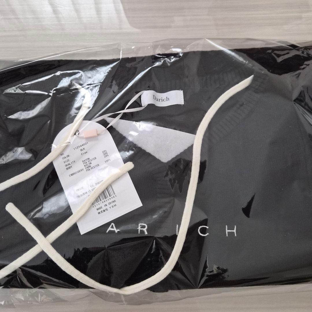 ダーリッチ 　 ウエストオープンリボンデザインニットミニワンピース　ブラック