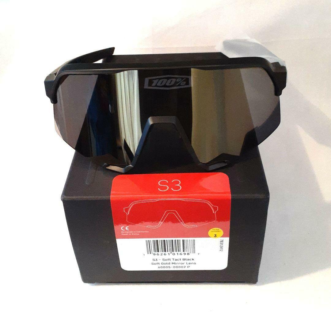 最新版 100% S3 ブラック ソフトゴールド ワンハンドレッド サングラス