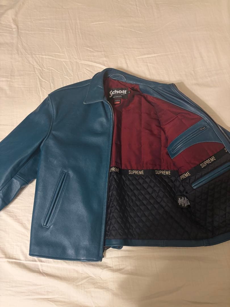 ジャケット・アウター Supreme x Schott Leather Racer Jacket M