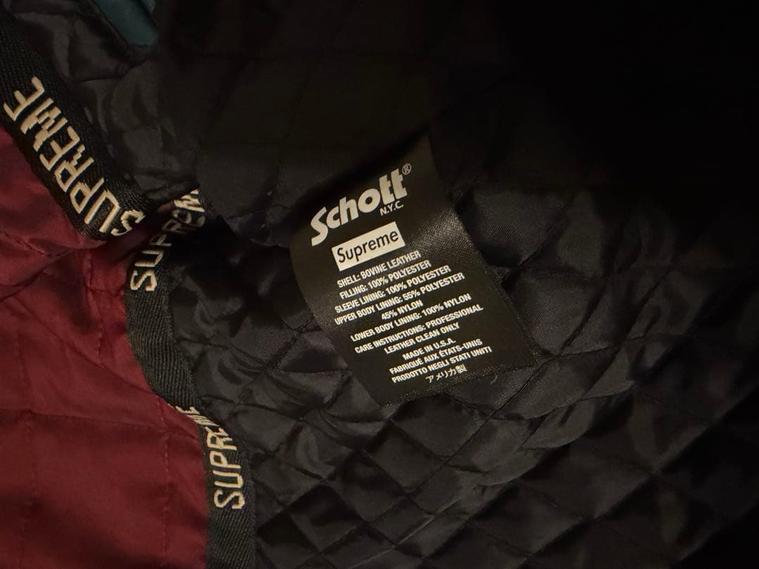 ジャケット・アウター Supreme x Schott Leather Racer Jacket M