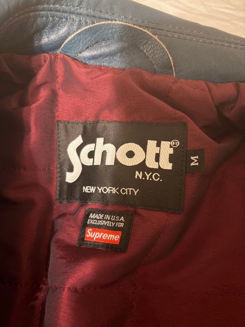 ジャケット・アウター Supreme x Schott Leather Racer Jacket M