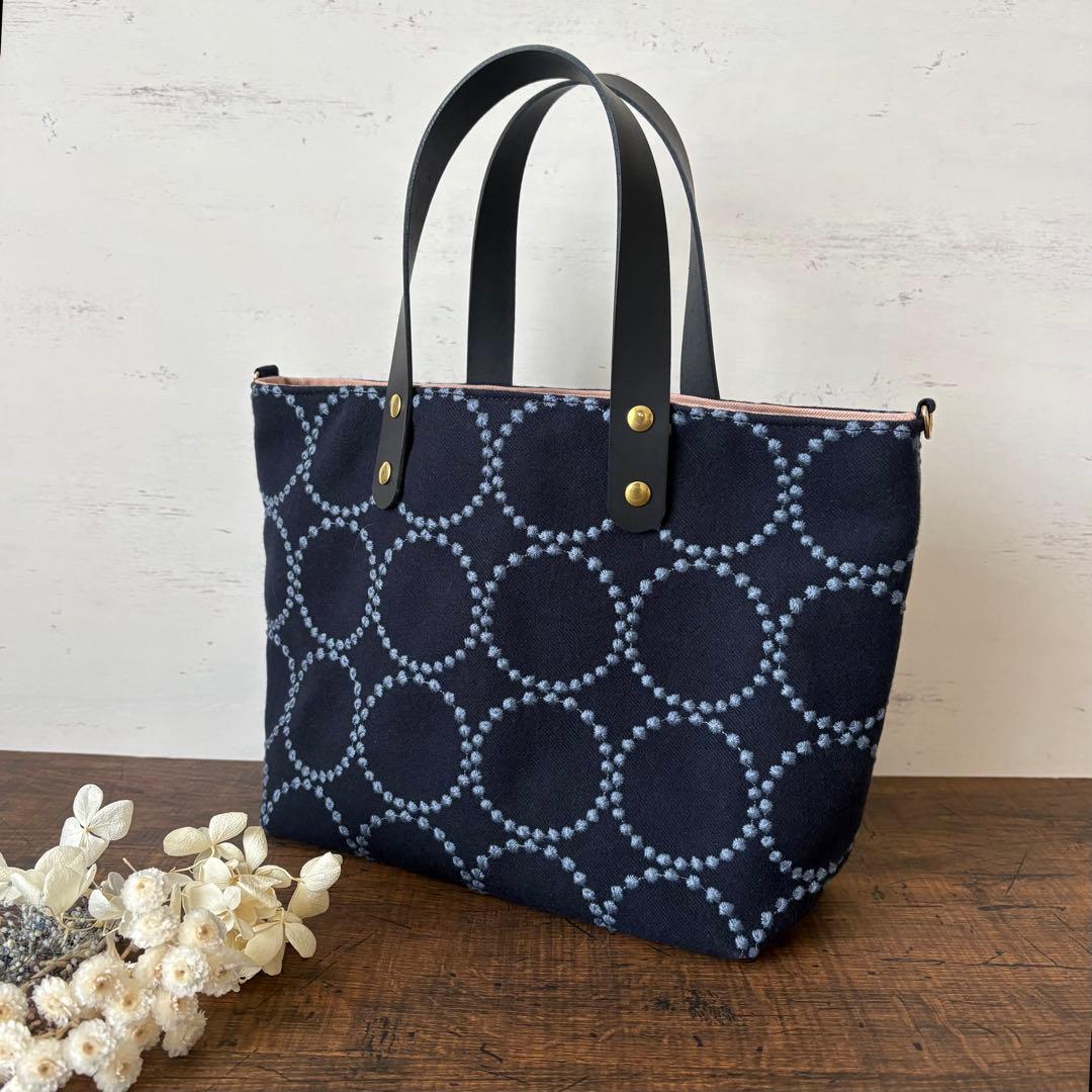 ハンドメイド　Ｓサイズ ミナペルホネン　dop タンバリン　ネイビー