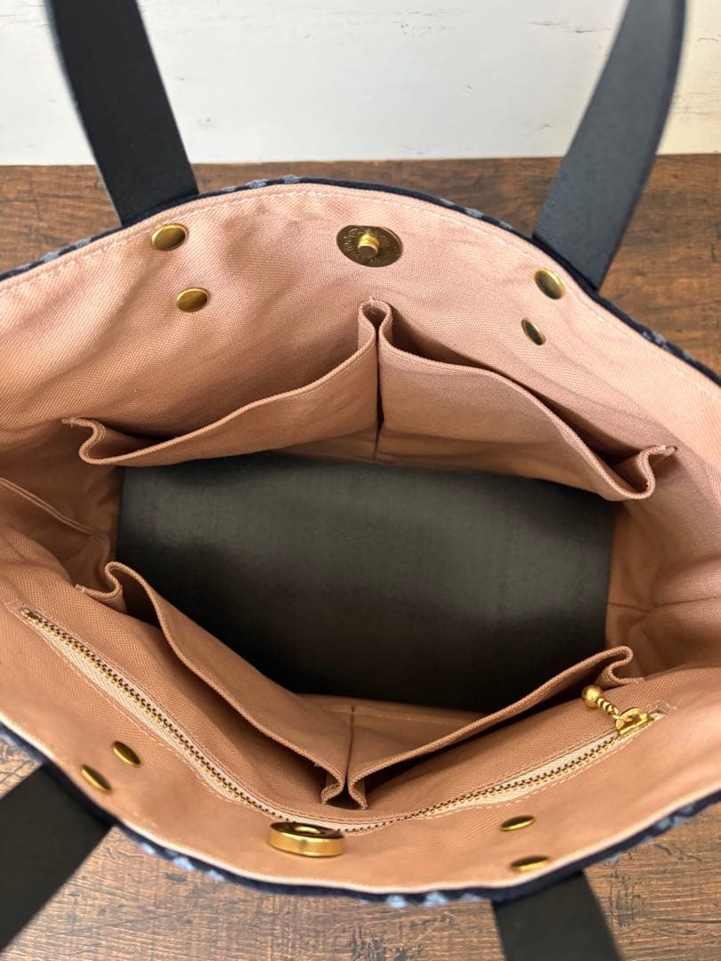 ハンドメイド　Ｓサイズ ミナペルホネン　dop タンバリン　ネイビー