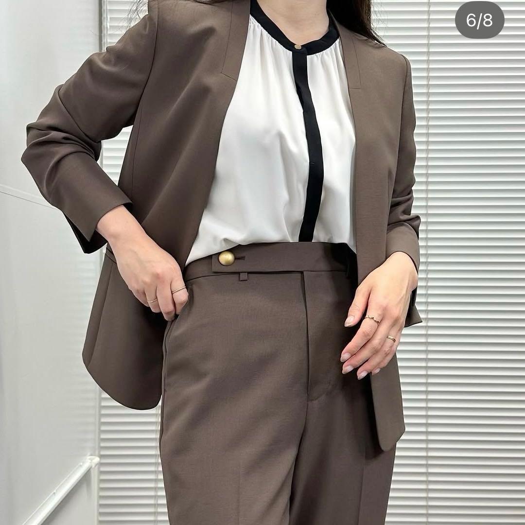 AOKI アオキ　レディース　スーツ　ノーカラー　クロップド　セットアップ