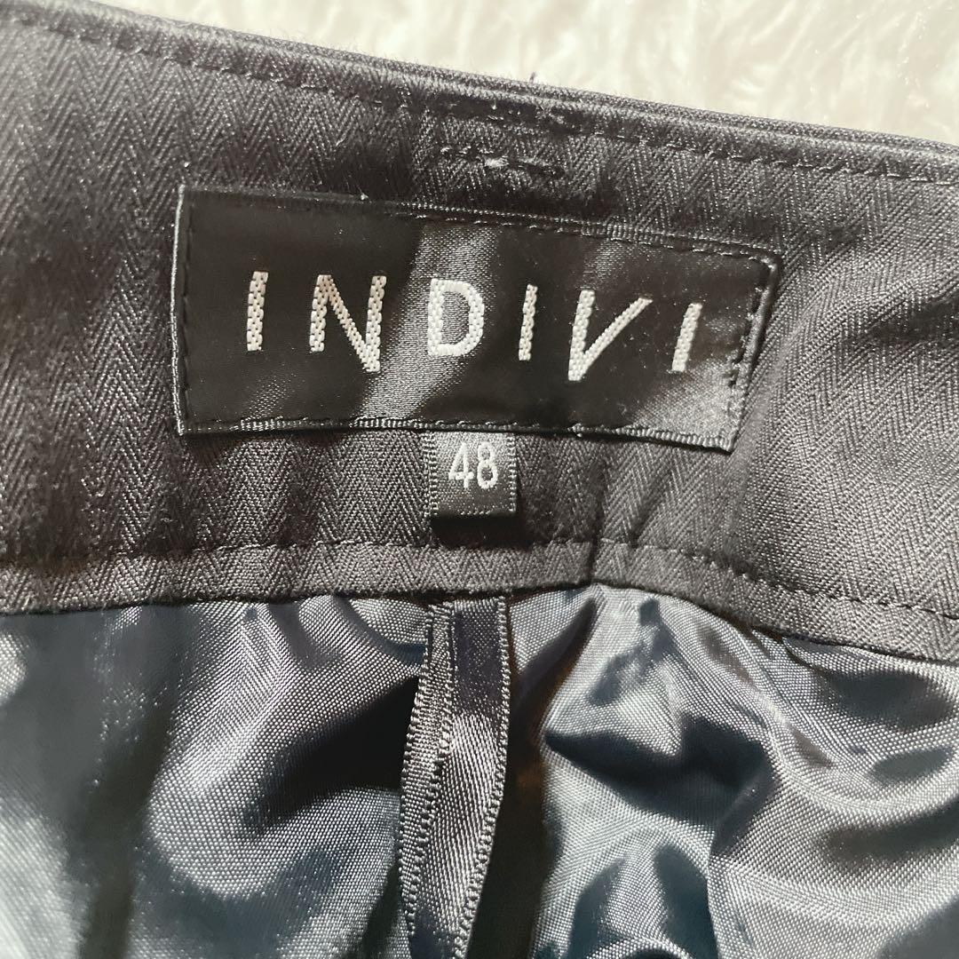 大きいサイズ　インディヴィ　パンツスーツ　セットアップ　ブラック　48