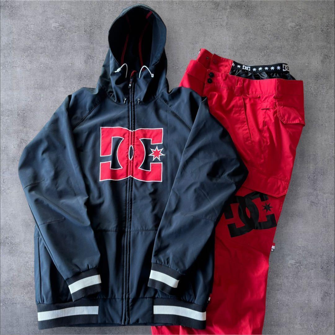 美品✨DC スノーボードウェア ジャケット&パンツセット ブラック×レッド