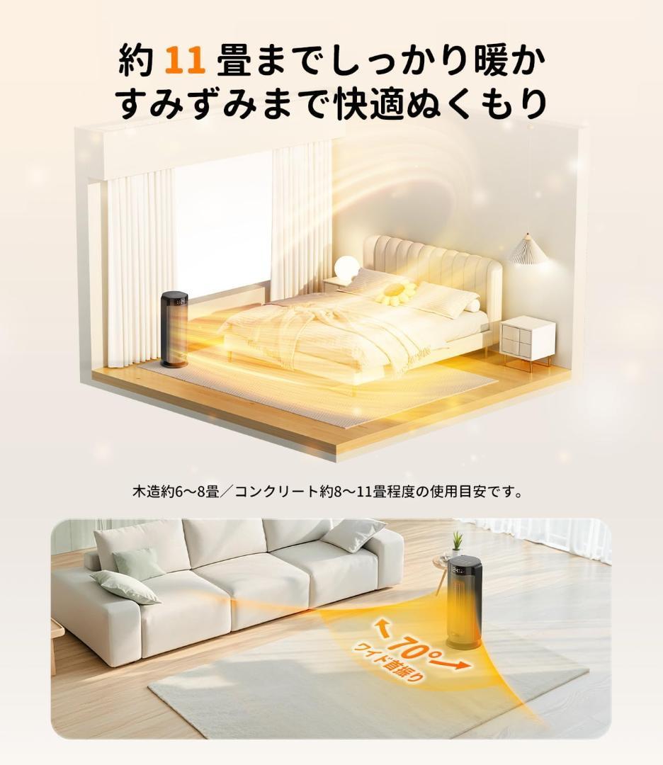 WIE セラミックヒーター 小型 電気ストーブ 電気ファンヒーター 省 1115