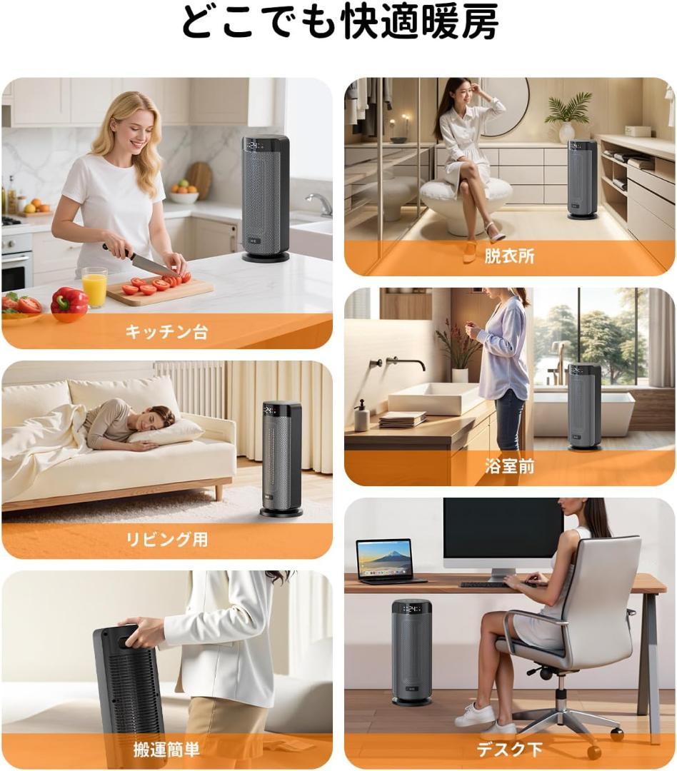 WIE セラミックヒーター 小型 電気ストーブ 電気ファンヒーター 省 1115