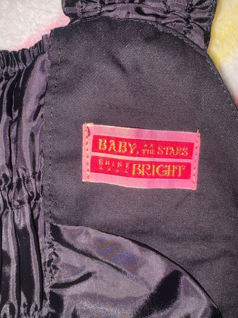 裾スカラップジャンパースカート 白 黒 ベイビーザスターズシャインブライト