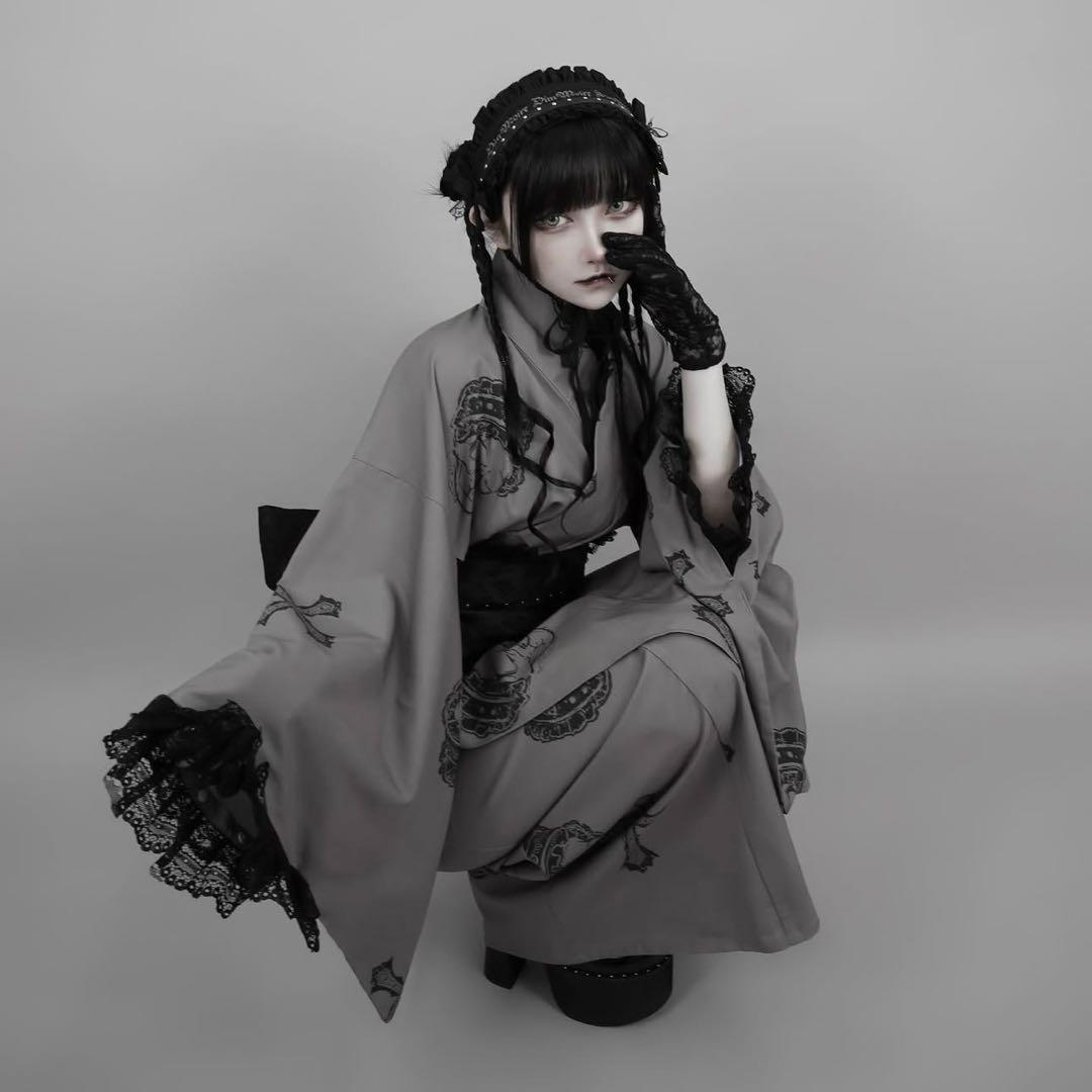 DimMoire ディムモアール 浴衣 レース グレー