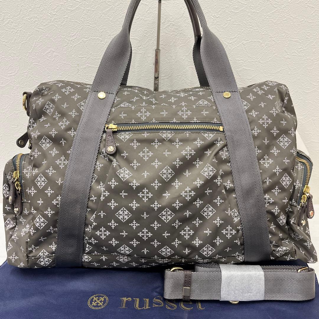 3779 russet ラシット ボストンバッグ 2way 総柄 キャリーオン