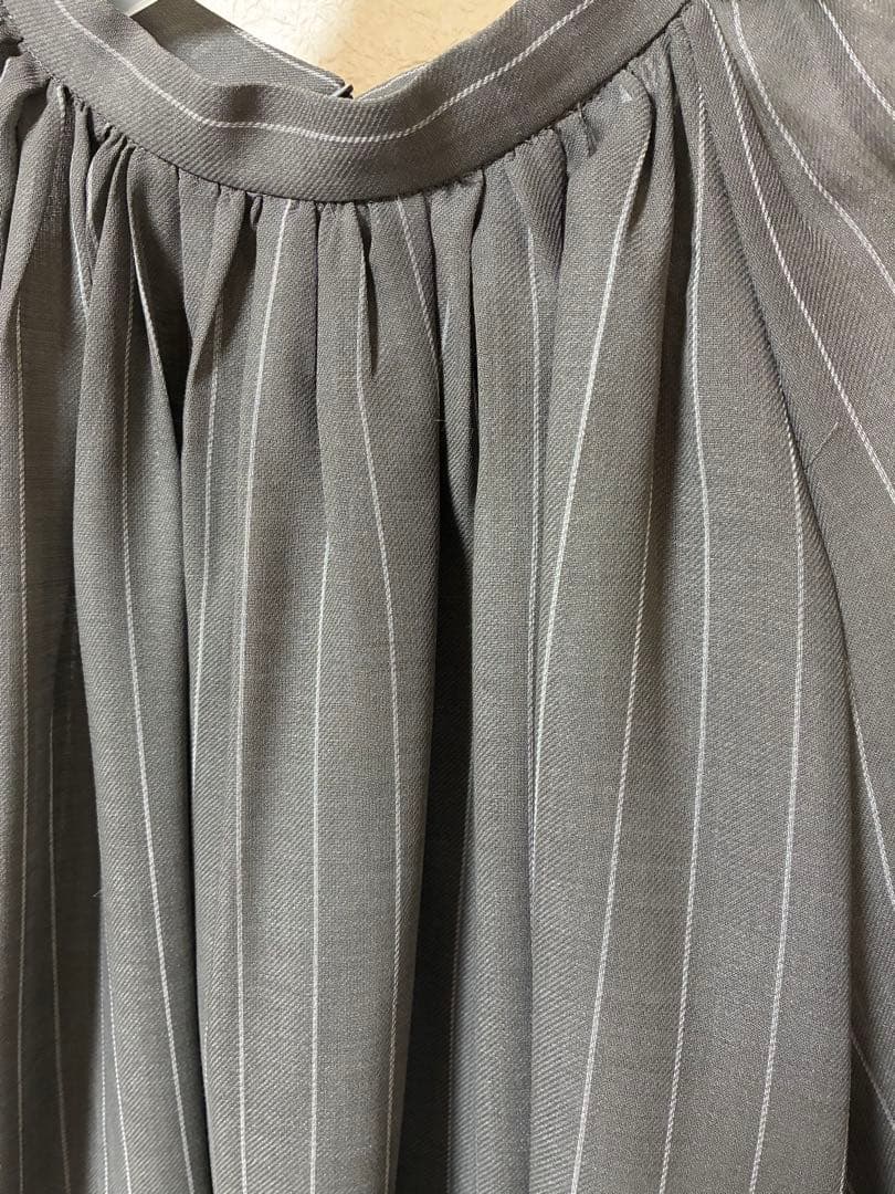 新品　ebureエブール　マナードストライプ　ボウタイ　ブラウス　38