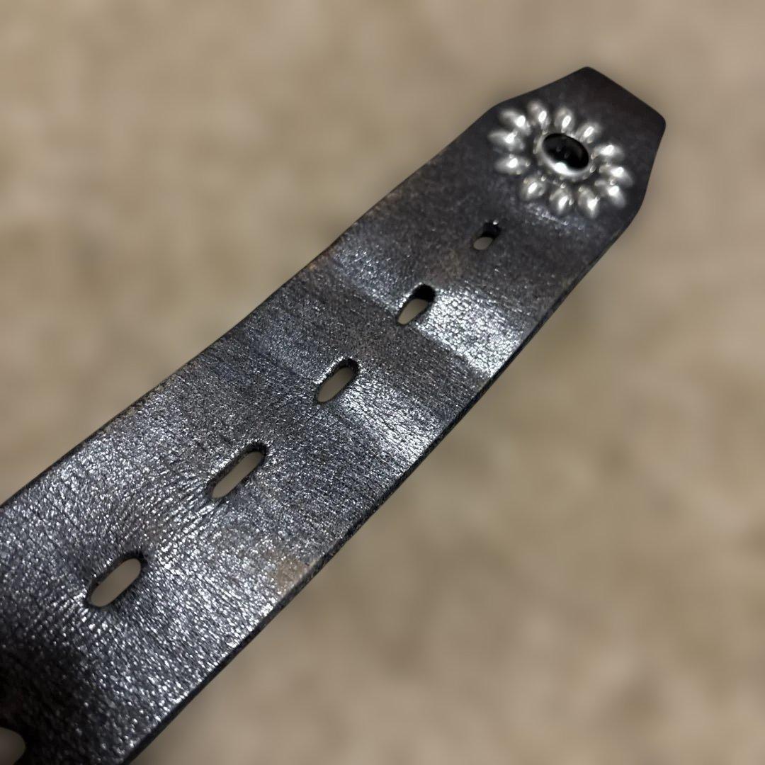 32inch HTC 希少　フラワースタッズベルト　ブラック　茶芯