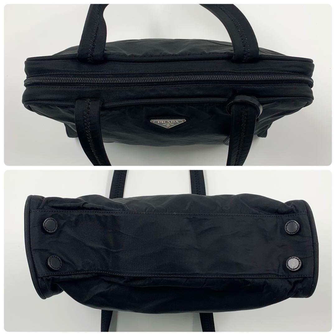 プラダ トートバッグ 三角ロゴ 南京錠 ナイロン ブラック