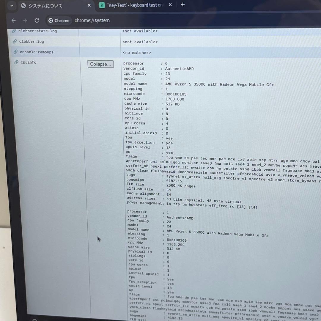 Chromebook本体 #263 ASUS Chromebook CM5500FDA Ryzen5 8G