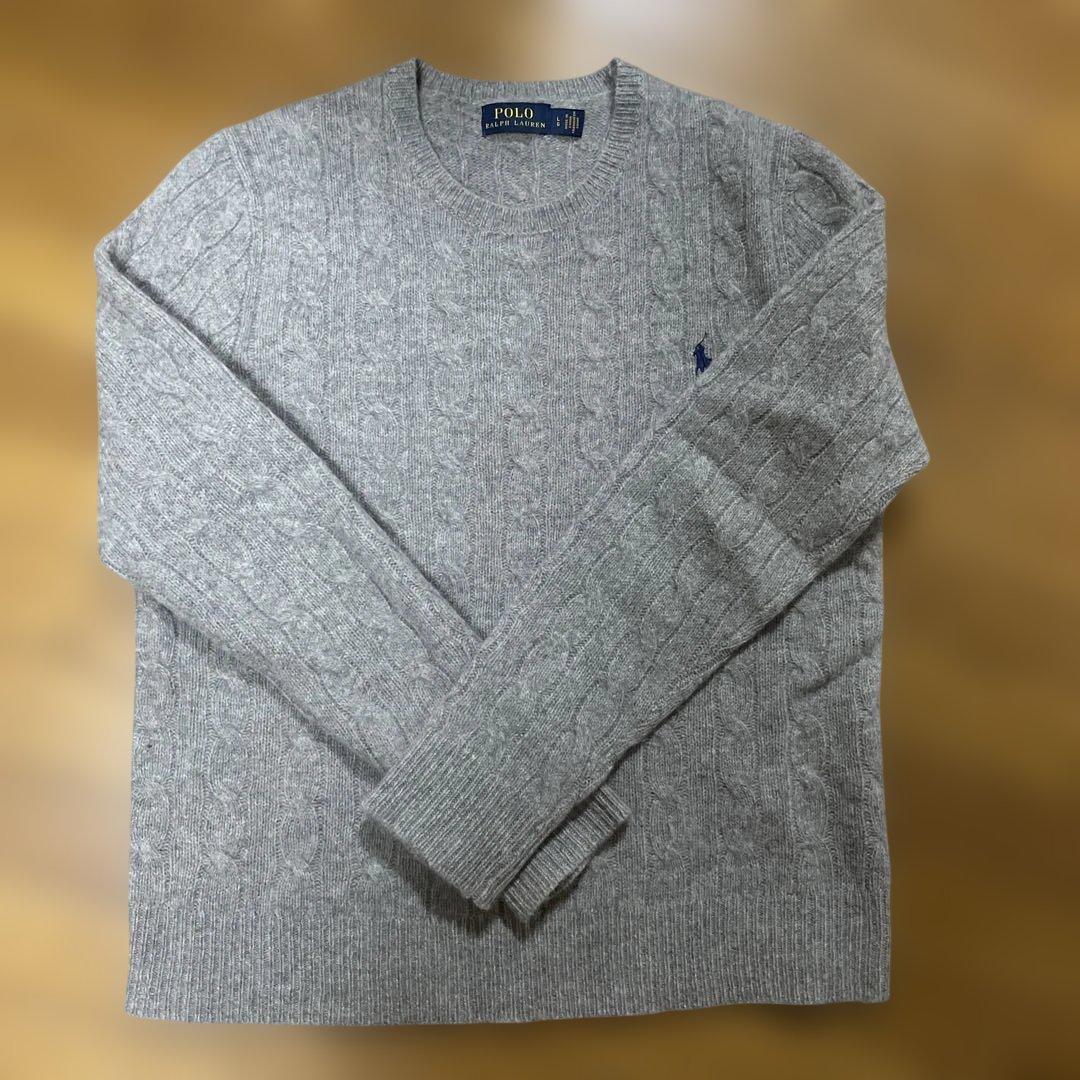 ポロラルフローレン　ニット　セーター　グレー　灰色