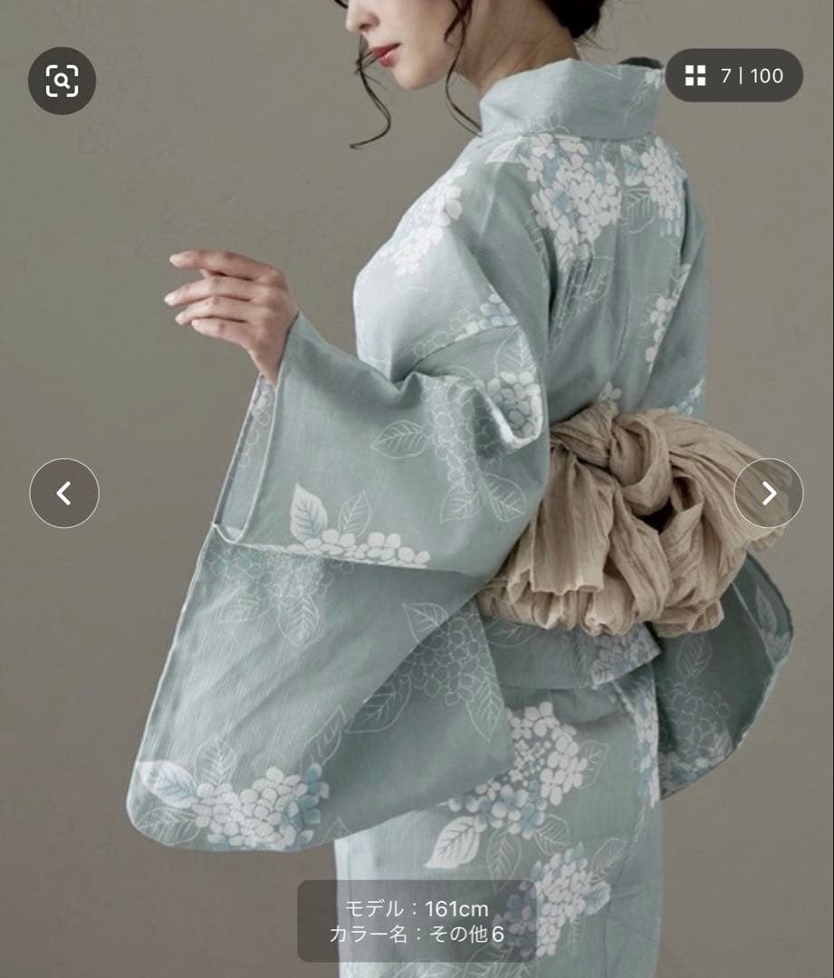 大人浴衣asaka 着付けのいらない二部式浴衣 セパレート式綿麻浴衣 2点セット