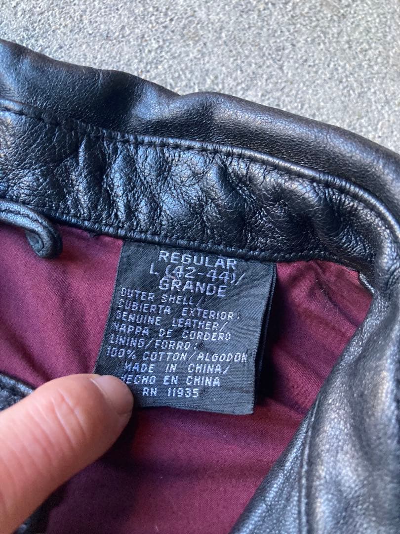 90s レザースウィングトップ ジップレザー L vintage