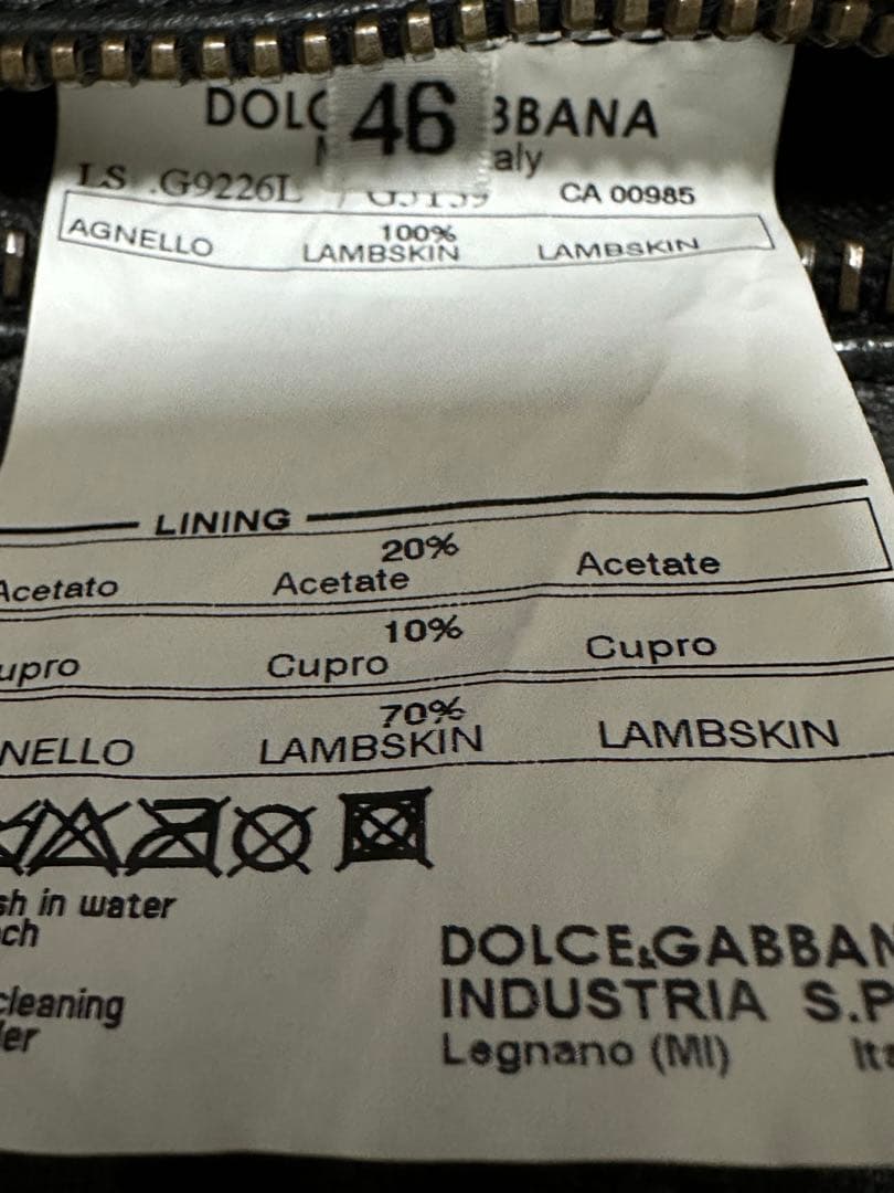 ドルチェ＆ガッバーナ 裏ボアレザージャケット