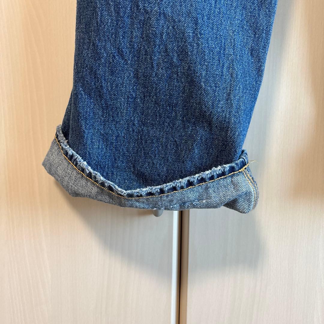 MOUSSY CROSS WAIST WIDE ストレート デニムパンツ