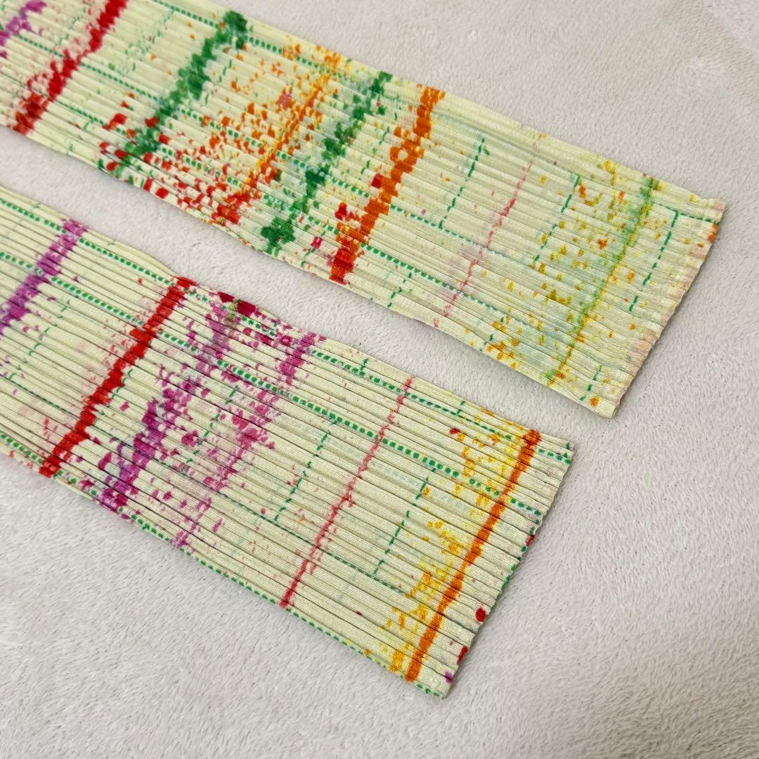 極美品✨PLEATS PLEASE プリーツ　シャツ　マルチカラー　長袖