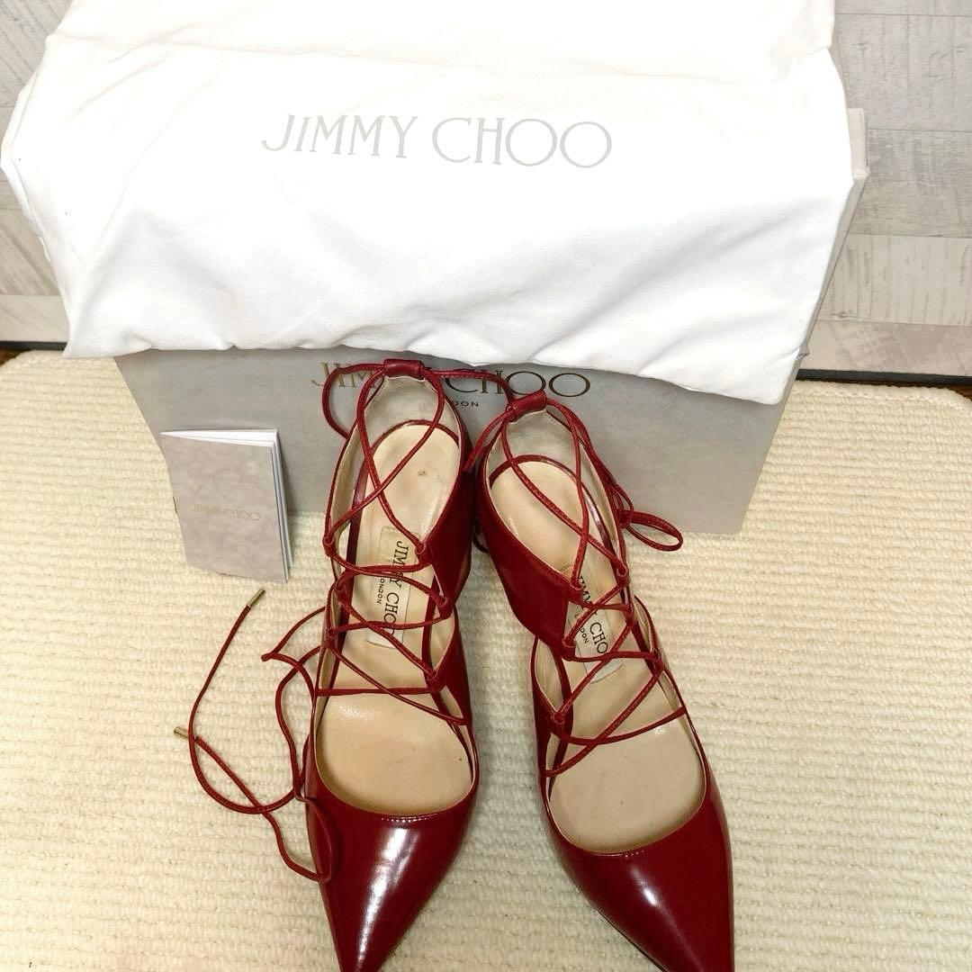 JIMMY CHOO ジミーチュウ　レースアップ　ピンヒール　ポインテッドトゥー