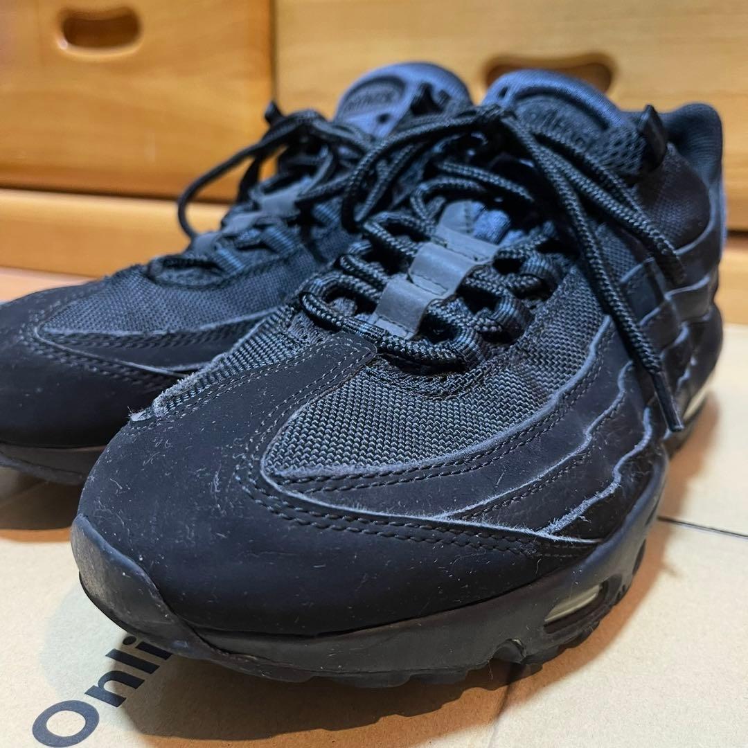 キムタク着！　ナイキ エアマックス95 トリプル ブラック オール 黒 28cm
