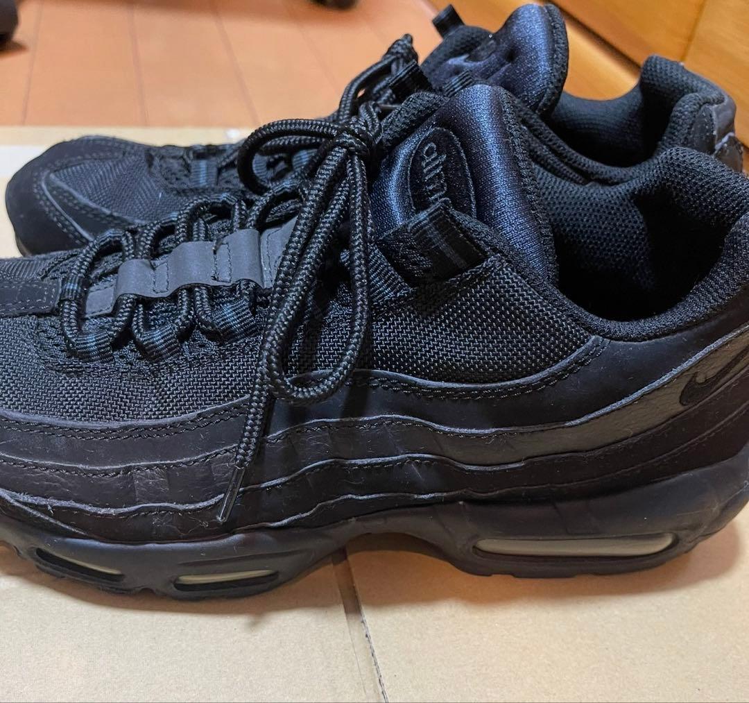 キムタク着！　ナイキ エアマックス95 トリプル ブラック オール 黒 28cm
