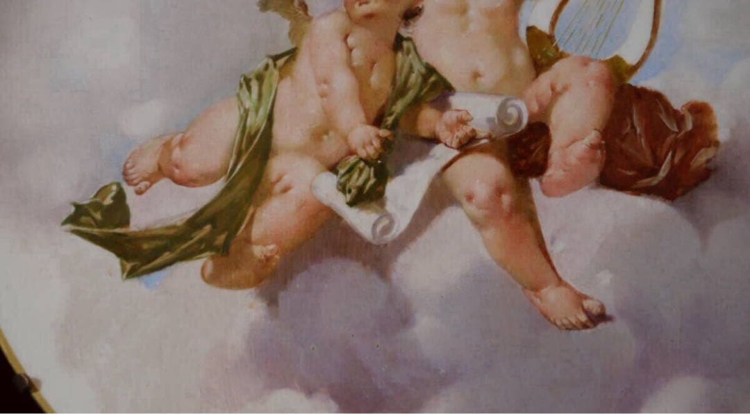 KPM　ベルリン　2人の天使　絵皿　エンジェル 西洋アンティーク　1870年代