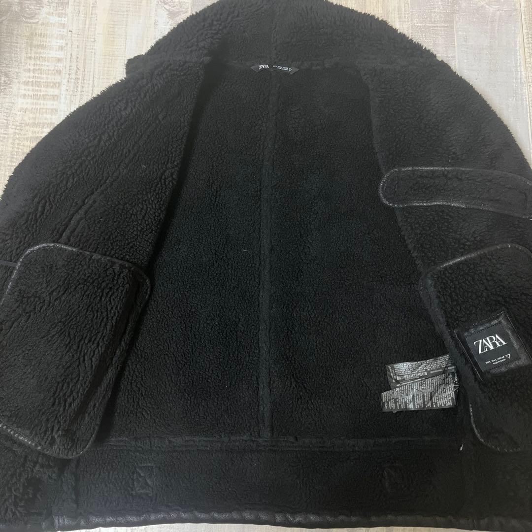 【極美品】ZARA B-3 フェイクレザー ムートン ダブルライダースジャケット