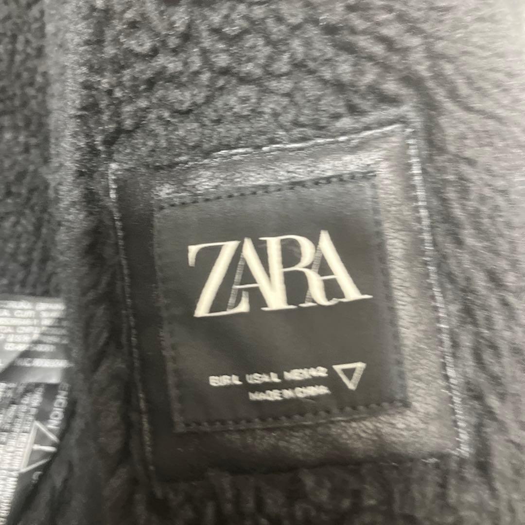 【極美品】ZARA B-3 フェイクレザー ムートン ダブルライダースジャケット